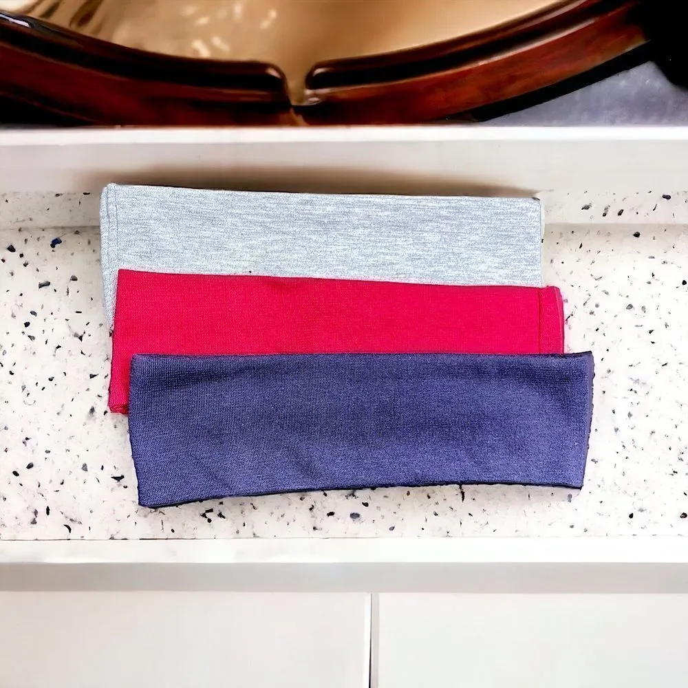 3 Headbands l Blue, Red, Gray